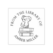 Benutzerdefiniertes Buch | Niedlicher Hund auf Büc Gummistempel (Prägung)