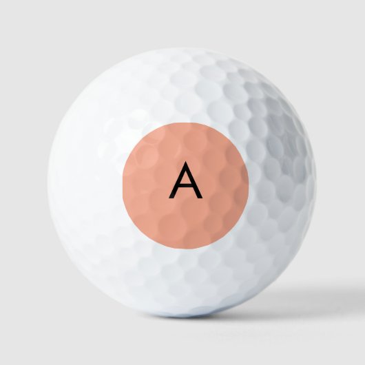 Benutzerdefiniertes Buchstabenmonogramm Pfirsich Golfball (Vorderseite)