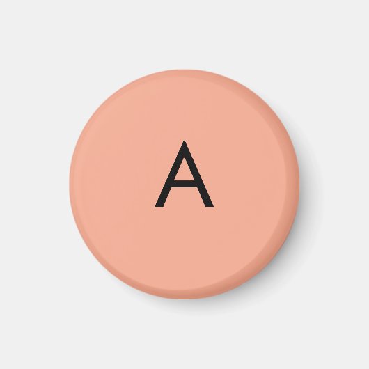 Benutzerdefiniertes Buchstabenmonogramm Pfirsich Magnet (Vorne)
