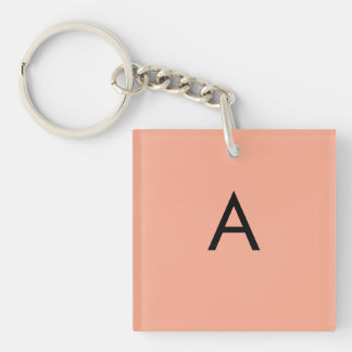 Benutzerdefiniertes Buchstabenmonogramm Pfirsich  Schlüsselanhänger