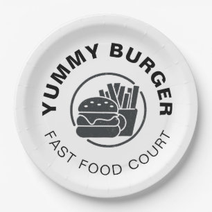 Benutzerdefiniertes Burger Fast-Food-Restaurant-Lo Pappteller