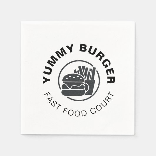 Benutzerdefiniertes Burger Fast-Food-Restaurant-Lo Serviette (Vorderseite)