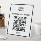 Benutzerdefiniertes Business Modern Black QR Code Sockelschild (In Situ)