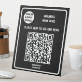 Benutzerdefiniertes Business Modern Black QR Code Sockelschild (In Situ)