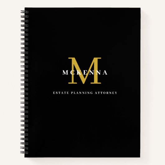 Benutzerdefiniertes Business-Notebook mit Monogram Notizblock (Vorderseite)