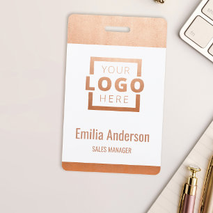 Benutzerdefiniertes Business Rose Gold Logo Barcod Ausweis