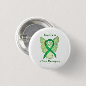 Benutzerdefiniertes Button "Green Awareness Ribbon (Vorne & Hinten)