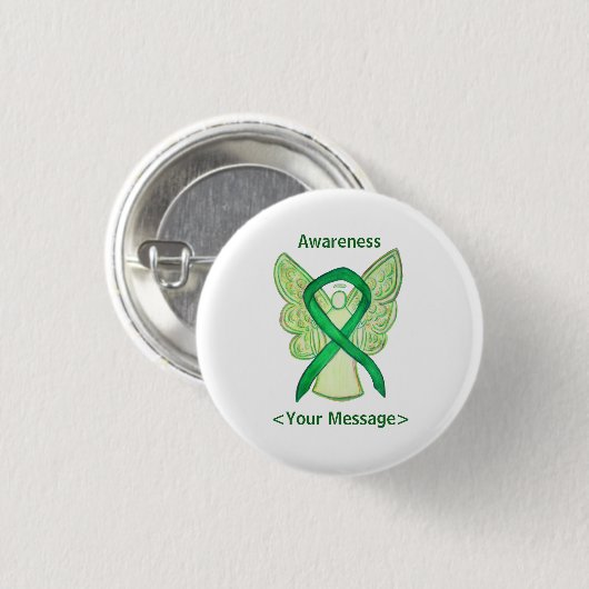 Benutzerdefiniertes Button "Green Awareness Ribbon (Vorne & Hinten)