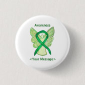 Benutzerdefiniertes Button "Green Awareness Ribbon (Vorderseite)