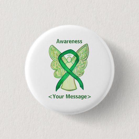 Benutzerdefiniertes Button "Green Awareness Ribbon (Vorderseite)