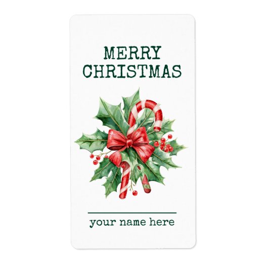 Benutzerdefiniertes Candy Cane Frohe Weihnachten G (Vorne)