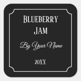 Benutzerdefiniertes Canning-Etikett schwarz Quadratischer Aufkleber