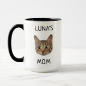 Benutzerdefiniertes Cat Face Foto Name Cat Mama Va Tasse (Links)