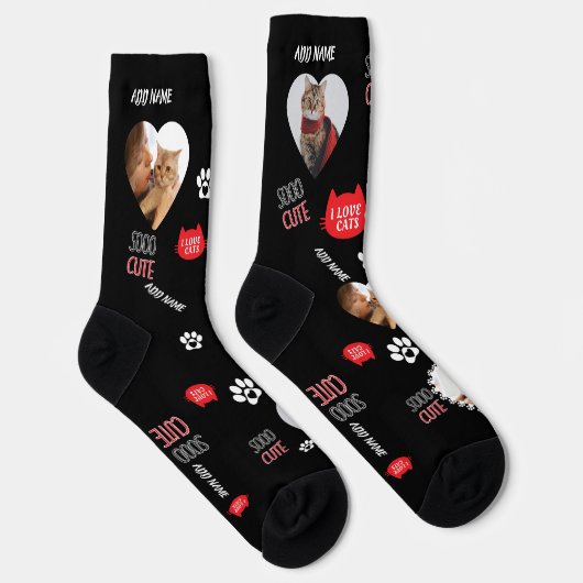 Benutzerdefiniertes Cat Socks-Foto für Heimtierlie Socken (Rechts)