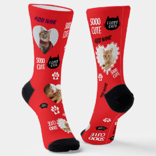 Benutzerdefiniertes Cat Socks-Foto für Heimtierlie Socken