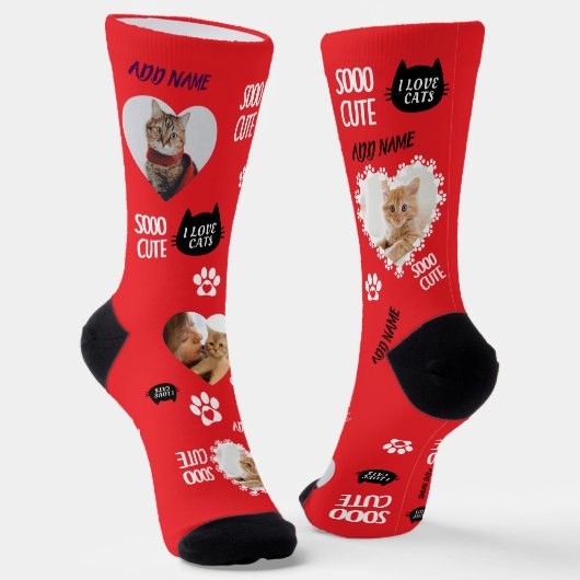 Benutzerdefiniertes Cat Socks-Foto für Heimtierlie Socken (Gewinkelt)