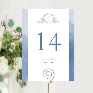 Benutzerdefiniertes, Chic Monogramm Staubblau Hoch