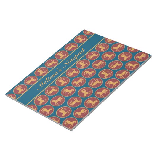 Benutzerdefiniertes Chic Year des Horse Notepad od Notizblock (angewinkelt)