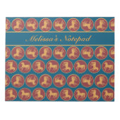 Benutzerdefiniertes Chic Year des Horse Notepad od Notizblock (Vorderseite)