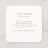 Benutzerdefiniertes Chocolate-Logo Quadratische Visitenkarte (Rückseite)