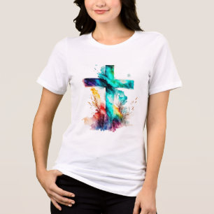 Benutzerdefiniertes Christentum Jesus Glaube Tri-Blend Shirt