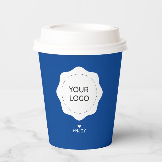 Benutzerdefiniertes Cobalt Blue-Business-Logo Pappbecher (Vorderseite)