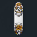 Benutzerdefiniertes Cooles Illustriertes Skateboar Skateboard<br><div class="desc">Cooles illustriertes Skateboard mit Rose,  die mit Ihrem Namen personalisiert sind. Eine kühn ins Gesicht sehnt sich nach Boarding.</div>