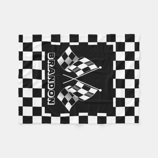 Benutzerdefiniertes Cooles Schwarz-Weiß-Markierung Fleecedecke (Vorderseite (Horizontal))