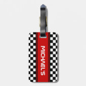 Benutzerdefiniertes Cooles Schwarz-Weiß-Markierung Gepäckanhänger (Rückseite vertikal)