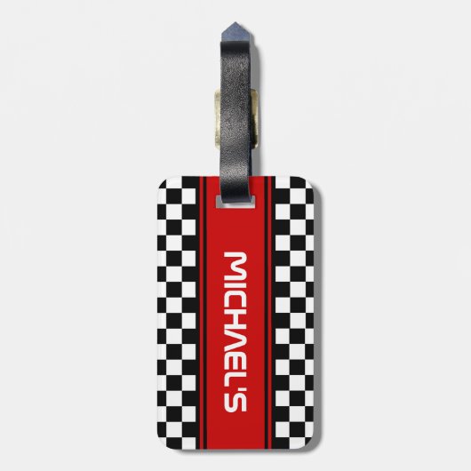 Benutzerdefiniertes Cooles Schwarz-Weiß-Markierung Gepäckanhänger (Rückseite vertikal)