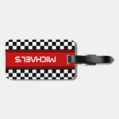 Benutzerdefiniertes Cooles Schwarz-Weiß-Markierung Gepäckanhänger (Rückseite horizontal)