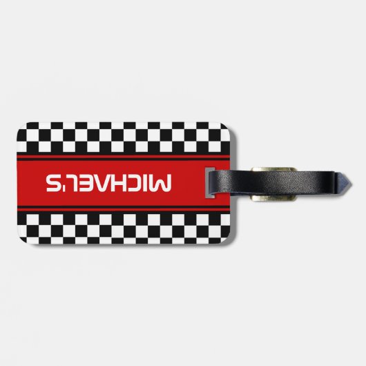 Benutzerdefiniertes Cooles Schwarz-Weiß-Markierung Gepäckanhänger (Rückseite horizontal)