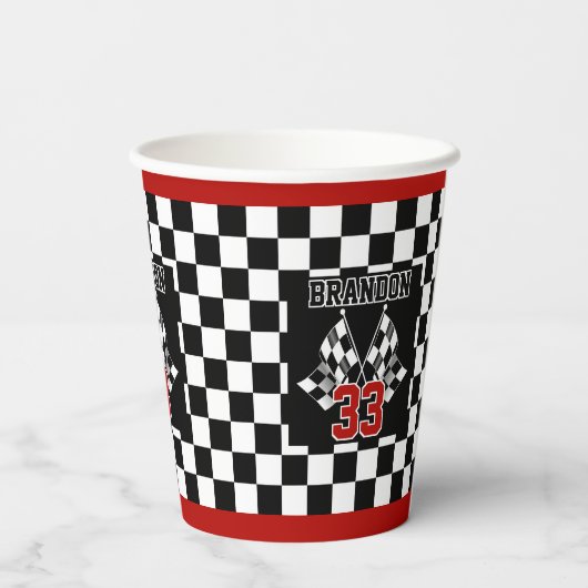 Benutzerdefiniertes Cooles Schwarz-Weiß-Markierung Pappbecher (Rückseite)