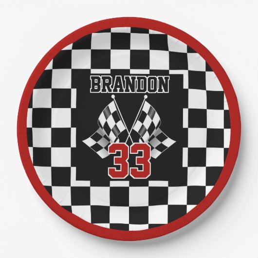 Benutzerdefiniertes Cooles Schwarz-Weiß-Markierung Pappteller (Vorderseite)