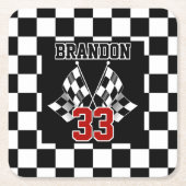 Benutzerdefiniertes Cooles Schwarz-Weiß-Markierung Rechteckiger Pappuntersetzer (Vorderseite)