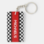 Benutzerdefiniertes Cooles Schwarz-Weiß-Markierung Schlüsselanhänger (Rückseite)