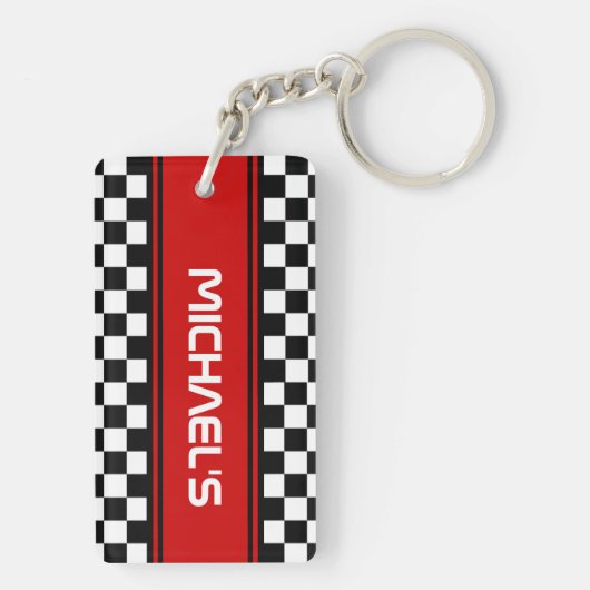 Benutzerdefiniertes Cooles Schwarz-Weiß-Markierung Schlüsselanhänger (Rückseite)