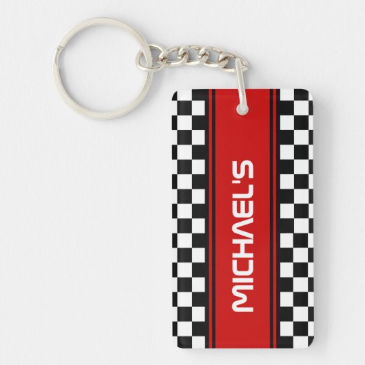 Benutzerdefiniertes Cooles Schwarz-Weiß-Markierung Schlüsselanhänger (Vorderseite)