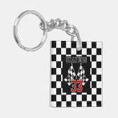 Benutzerdefiniertes Cooles Schwarz-Weiß-Markierung Schlüsselanhänger (Vorderseite links)