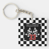 Benutzerdefiniertes Cooles Schwarz-Weiß-Markierung Schlüsselanhänger (Vorderseite)