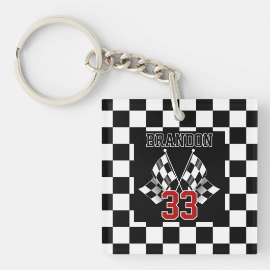 Benutzerdefiniertes Cooles Schwarz-Weiß-Markierung Schlüsselanhänger (Vorderseite)
