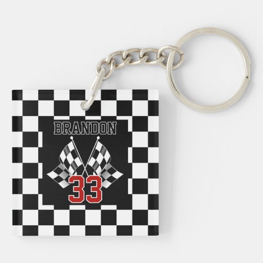 Benutzerdefiniertes Cooles Schwarz-Weiß-Markierung Schlüsselanhänger (Rückseite)