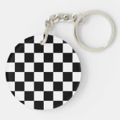 Benutzerdefiniertes Cooles Schwarz-Weiß-Markierung Schlüsselanhänger (Rückseite)