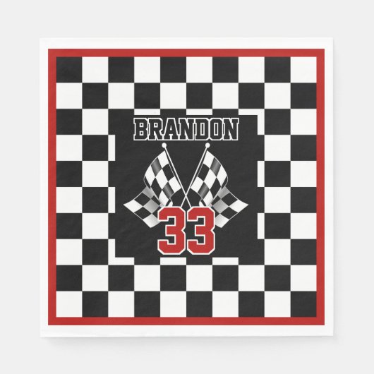 Benutzerdefiniertes Cooles Schwarz-Weiß-Markierung Serviette (Vorderseite)