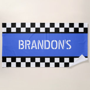 Benutzerdefiniertes Cooles Schwarz-weißes Flag-Mus Strandtuch