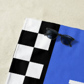 Benutzerdefiniertes Cooles Schwarz-weißes Flag-Mus Strandtuch (Beispiel)