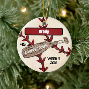 Benutzerdefiniertes Cooperstown Baseball / Spieler Keramik Ornament