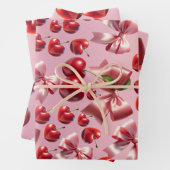 Benutzerdefiniertes Coquette-Herzschleifen-Muster- Geschenkpapier Set (Beispiel)