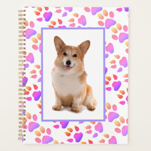 Benutzerdefiniertes Corgi-Hundefoto Planer (Vorderseite)