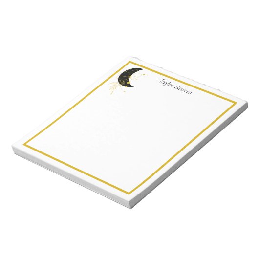 Benutzerdefiniertes Crescent Moon Floral Notepad Notizblock (Rotiert)